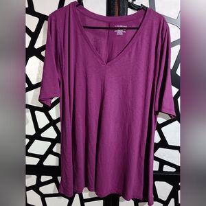 Lane Bryant - V-Neck Short Sleeve Shirt - Purple - Sz 18/20